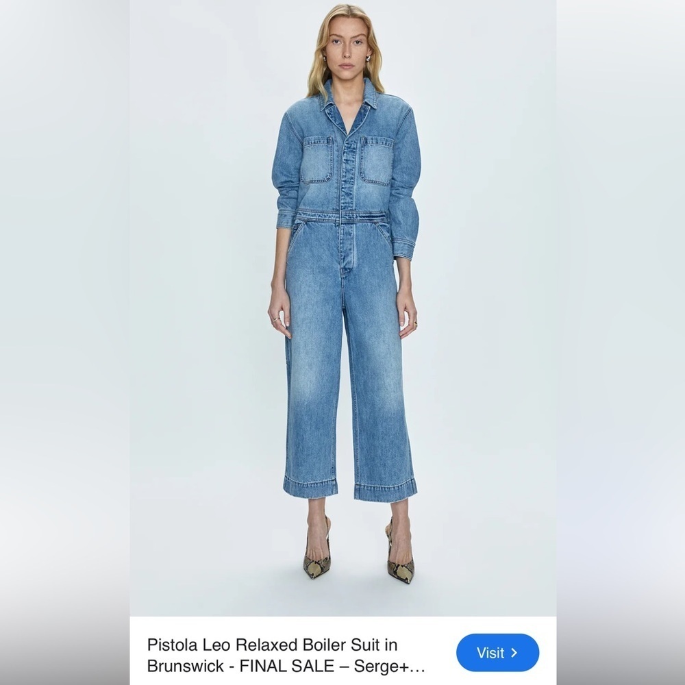 Pistola Leo Relaxed Denim Boiler Suit Jumpsuit Women’s XS